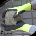 SRSAFETY 13G guantes de látex revestidos del trazador de líneas de nylon hechos punto amarillo / guantes de trabajo del hombre con alta calidad